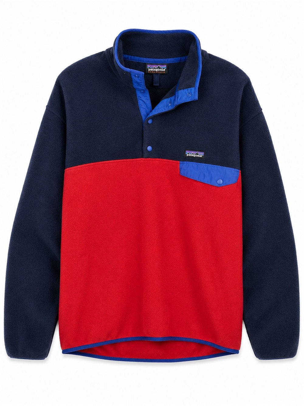 Patagonia Synchilla Snap-T Fleece Pullover Mens Large Navy Blue Red FA17 25580